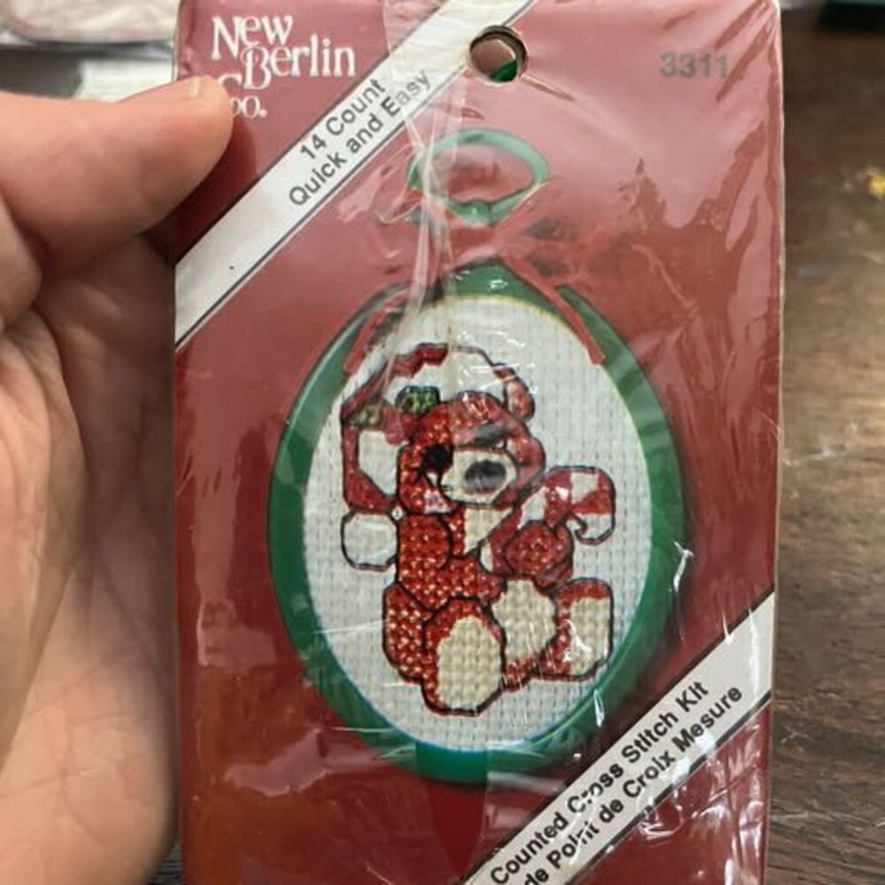 New Berlin Co. Counted Cross Stitch Kit 3311 Christmas Bear Ornament